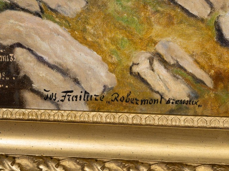 Belgian Oil Painting of Racing Pigeons with Competition Records, Signed Fraiture - Image 8