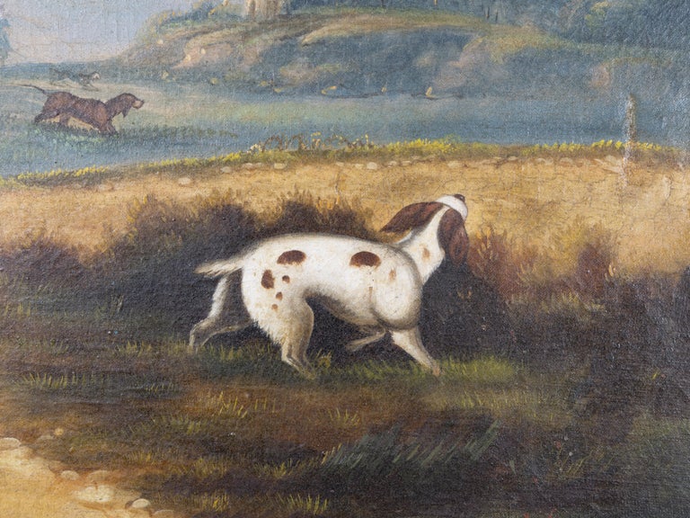 19th Century French Hunting Scene Trumeau Mirror with Painted Panel - Image 10