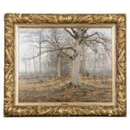 Leon Delderenne “Hunter in a Forest Interior” Oil on Canvas, Signed and Dated
