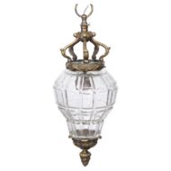 American Neoclassical Bronze and Cut Crystal Lantern in the Manner of Caldwell