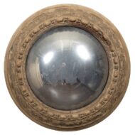 19th Century English Carved Wood Convex Bullseye Mirror