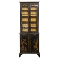 English 19th Century Japanned Chinoiserie Bookcase Cabinet