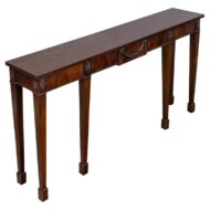 English 19th Century Mahogany Console Table with Carved Swag Drawer