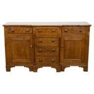 English 19th Century Oak and Walnut Sideboard with Cupboards