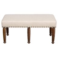 English Regency Walnut Bench with Barley Twist Legs, 19th Century