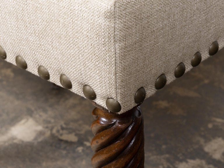 English Regency Walnut Bench with Barley Twist Legs, 19th Century - Image 9