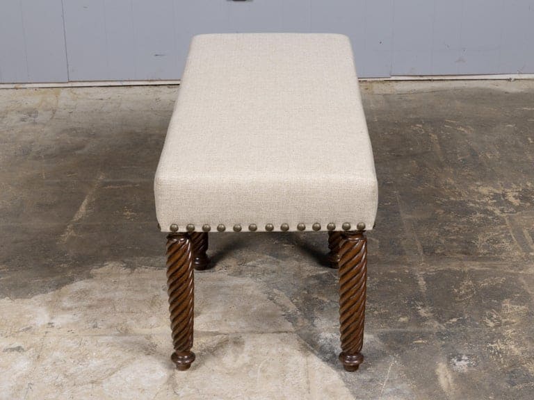 English Regency Walnut Bench with Barley Twist Legs, 19th Century - Image 2