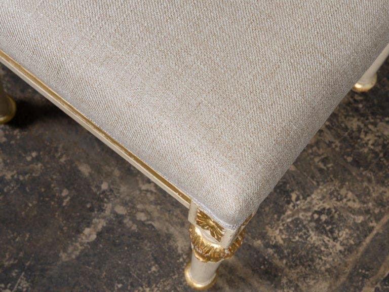 Pair of French 19th Century Painted and Parcel-Gilt Neoclassical Stools - Image 12