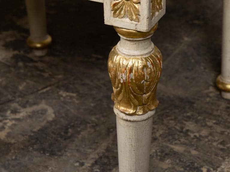 Pair of French 19th Century Painted and Parcel-Gilt Neoclassical Stools - Image 10