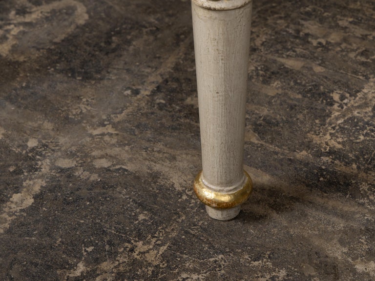 Pair of French 19th Century Painted and Parcel-Gilt Neoclassical Stools - Image 9