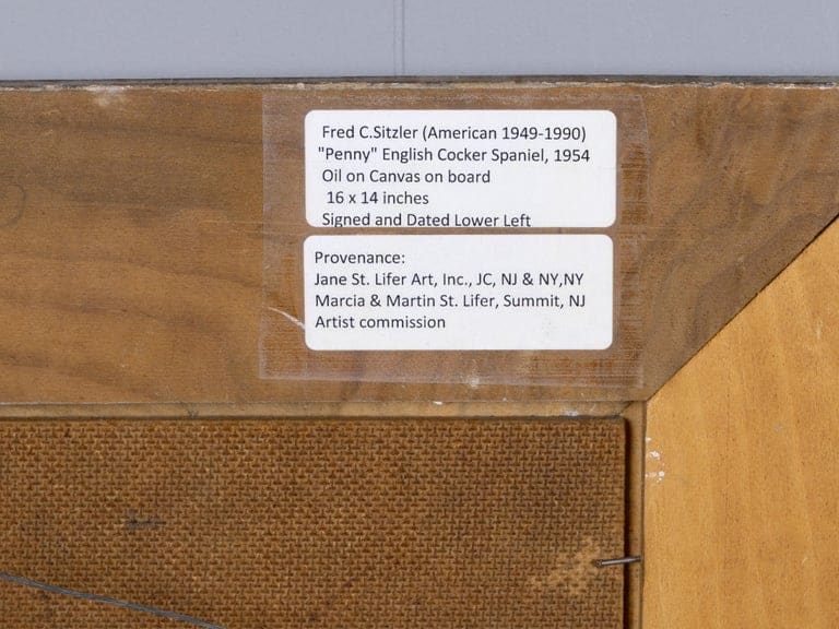 Charles Frederick Sitzler 1954 Portrait of “Penny” English Cocker Spaniel - Image 2