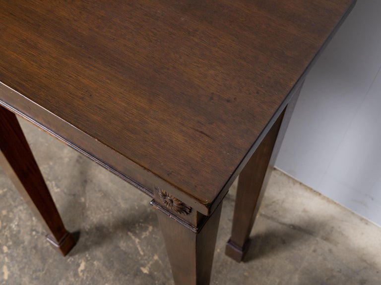 English 19th Century Mahogany Console Table with Carved Swag Drawer - Image 13