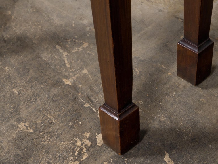 English 19th Century Mahogany Console Table with Carved Swag Drawer - Image 11