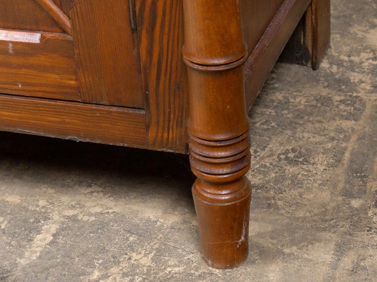 French Faux Bamboo Bookcase Cabinet in Pine, circa 1900 - Image 10