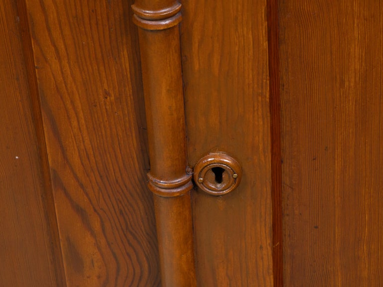 French Faux Bamboo Bookcase Cabinet in Pine, circa 1900 - Image 8