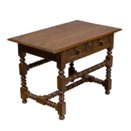 English 19th Century Oak Bobbin Leg Side Table with Single Drawer