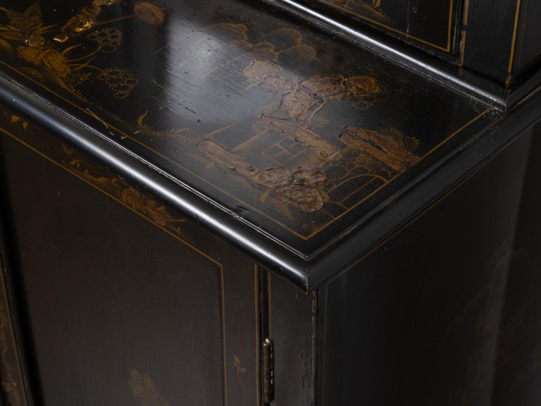 English 19th Century Japanned Chinoiserie Bookcase Cabinet - Image 14