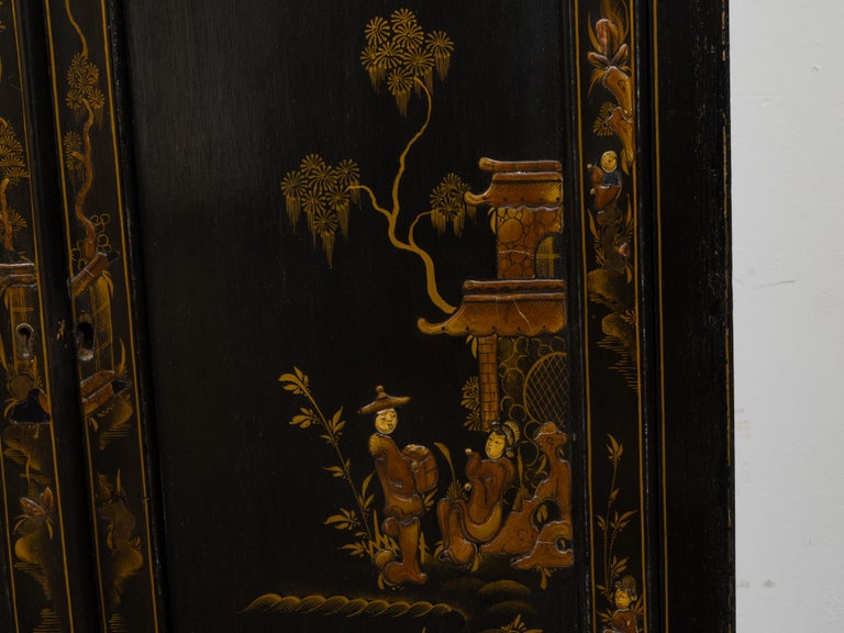 English 19th Century Japanned Chinoiserie Bookcase Cabinet - Image 13