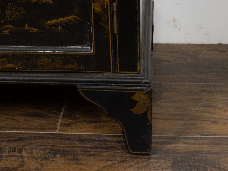 English 19th Century Japanned Chinoiserie Bookcase Cabinet - Image 9