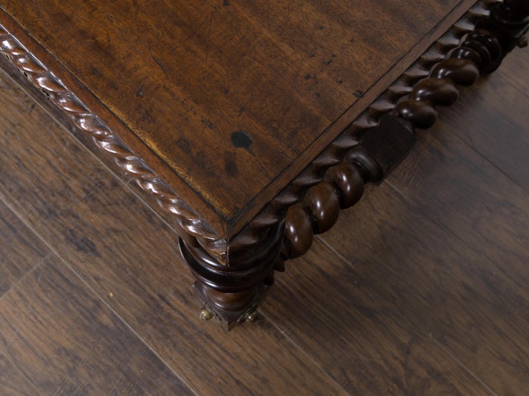 Portuguese Early 19th Century Baroque Style Walnut Writing Table with Drawers - Image 15