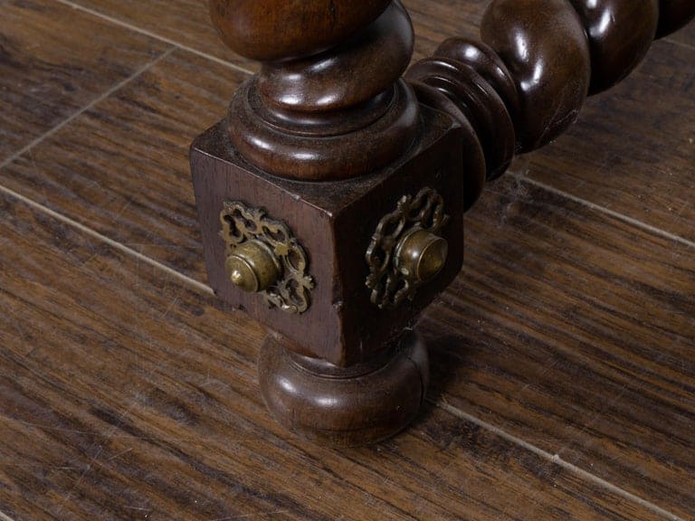 Portuguese Early 19th Century Baroque Style Walnut Writing Table with Drawers - Image 12