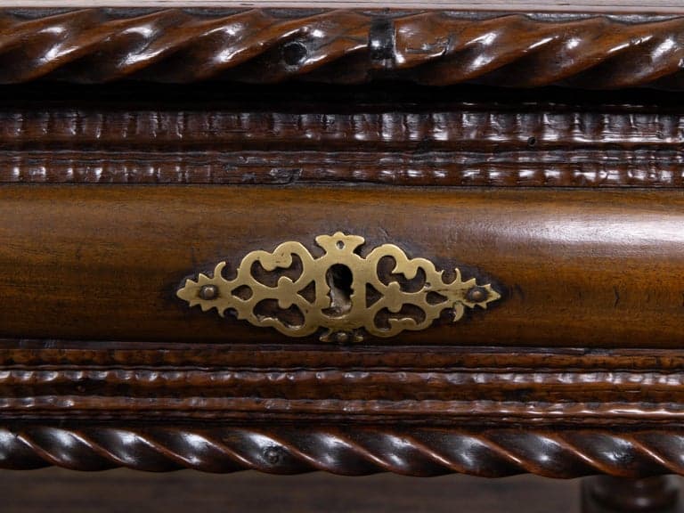 Portuguese Early 19th Century Baroque Style Walnut Writing Table with Drawers - Image 6