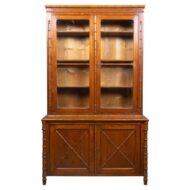 French Faux Bamboo Bookcase Cabinet in Pine, circa 1900