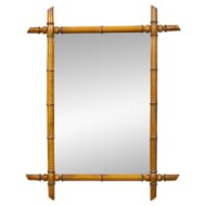 French Faux Bamboo Mirror with Golden Honey Patina, Circa 1900