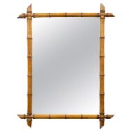 French Faux Bamboo Mirror with Warm Honey Patina, Circa 1900