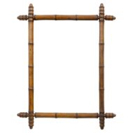 French Faux Bamboo Wall Mirror in Turned Wood, circa 1900