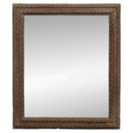 French Tramp Art Mirror with Geometric Chip-Carved Frame, circa 1900