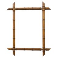 Small French Faux Bamboo Mirror with Pointed Finials, circa 1900