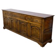 Vintage English Oak Sideboard in Jacobean Revival Style with Paneled Doors