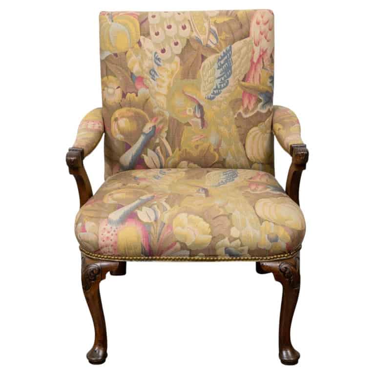 18th Century English Georgian Mahogany Library Armchair