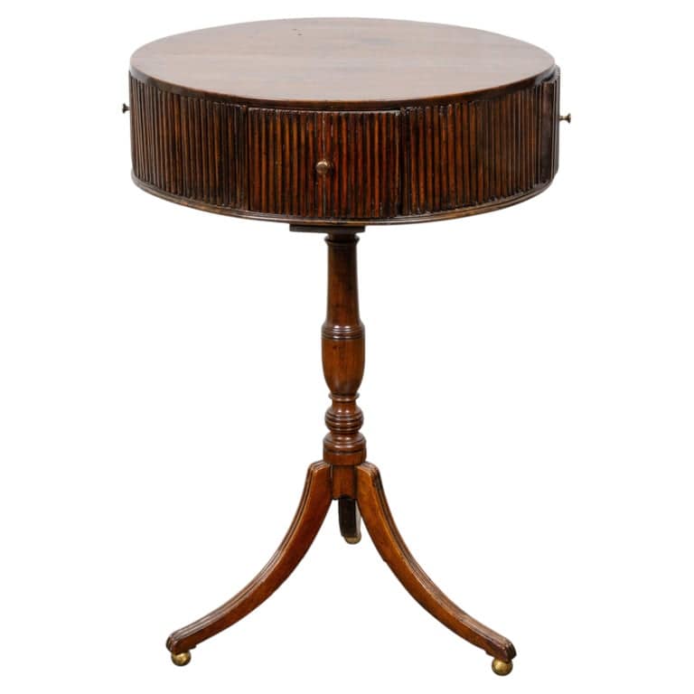 18th Century English Mahogany Drum Table with Reeded Frieze - Image 12