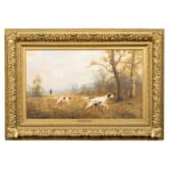 19th Century American Sporting Oil Painting with English Setters, Dated 1894