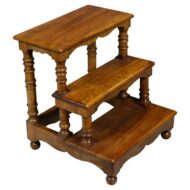 English Victorian Walnut Three-Step Bed Steps, 19th Century