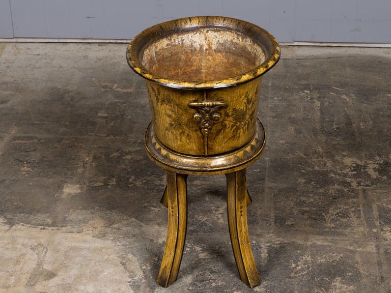 18th Century French Neoclassical Hand-Painted Tôle Planter on Stand - Image 5