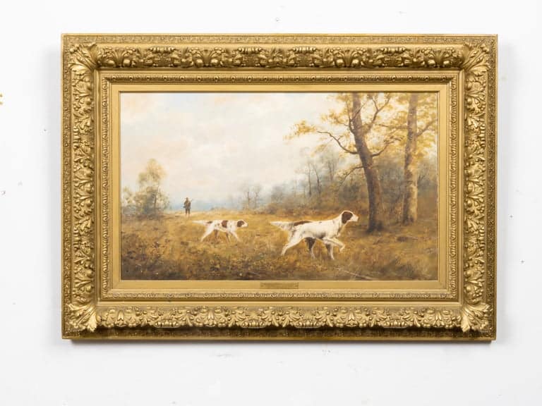 19th Century American Sporting Oil Painting with English Setters, Dated 1894 - Image 13