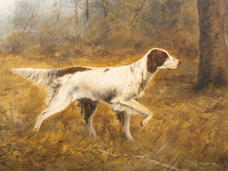 19th Century American Sporting Oil Painting with English Setters, Dated 1894 - Image 9