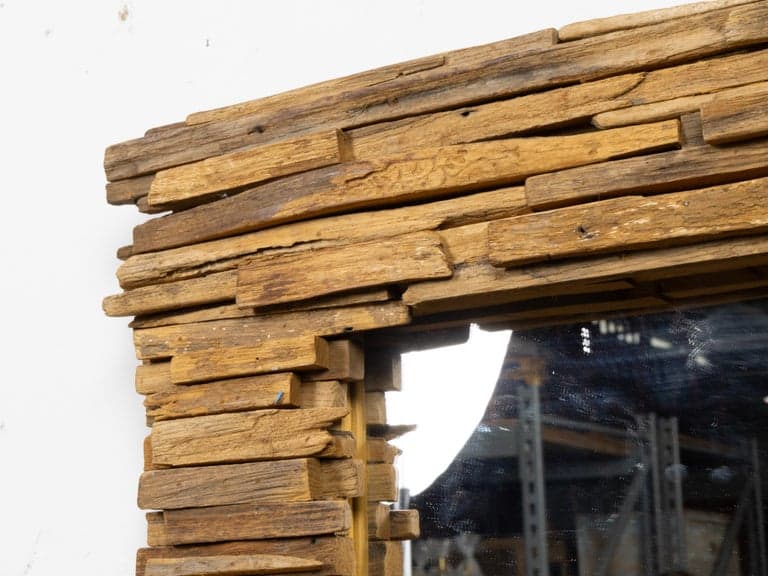 Mid-Century American Brutalist Sculptural Wood Mirror - Image 4