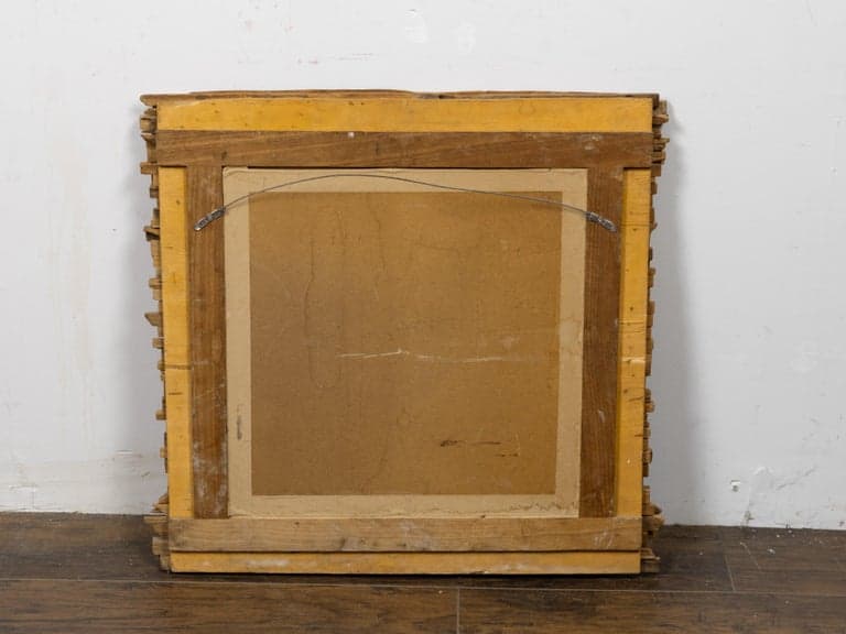 Mid-Century American Brutalist Sculptural Wood Mirror - Image 2