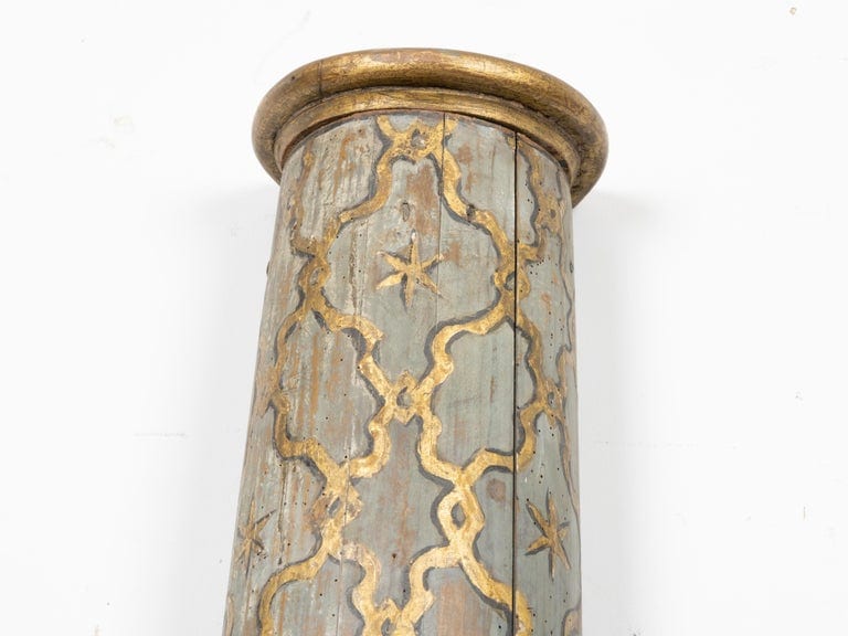 Pair of 18th Century Italian Painted and Giltwood Architectural Semi-Columns - Image 9