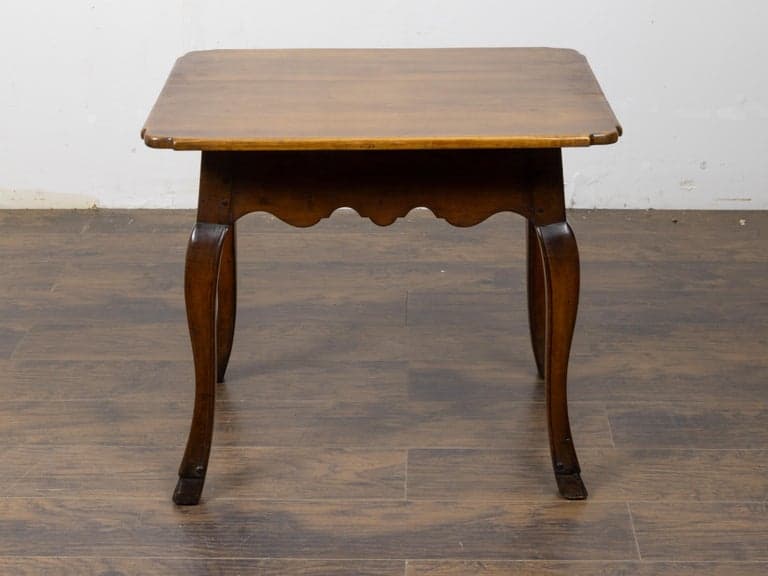 18th Century Italian Provincial Walnut Side Table with Cabriole Legs - Image 13