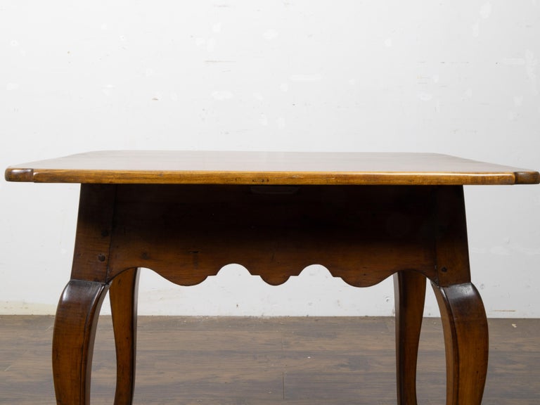 18th Century Italian Provincial Walnut Side Table with Cabriole Legs - Image 10