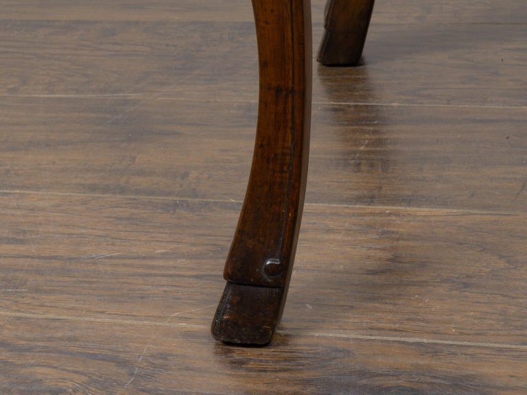 18th Century Italian Provincial Walnut Side Table with Cabriole Legs - Image 9