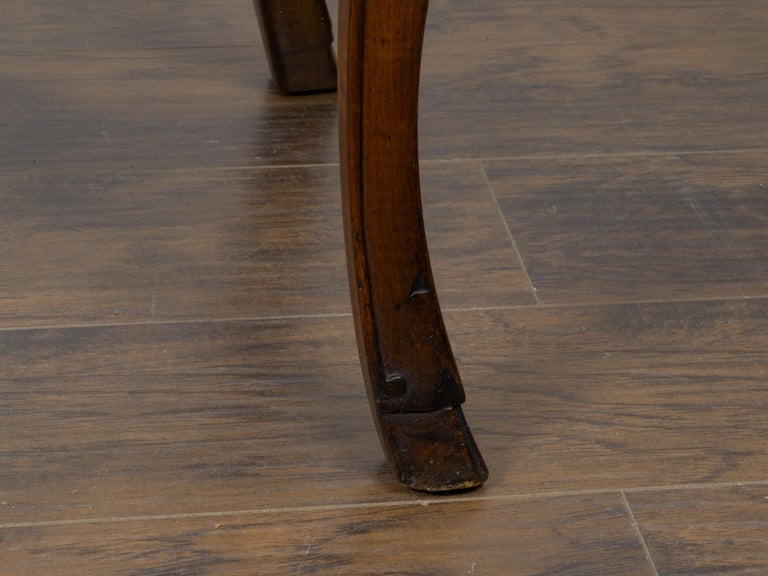 18th Century Italian Provincial Walnut Side Table with Cabriole Legs - Image 8