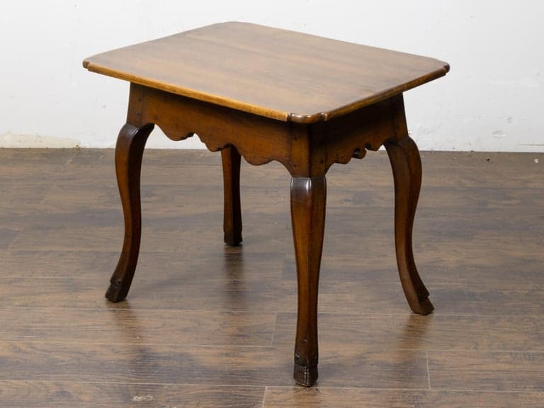 18th Century Italian Provincial Walnut Side Table with Cabriole Legs - Image 6
