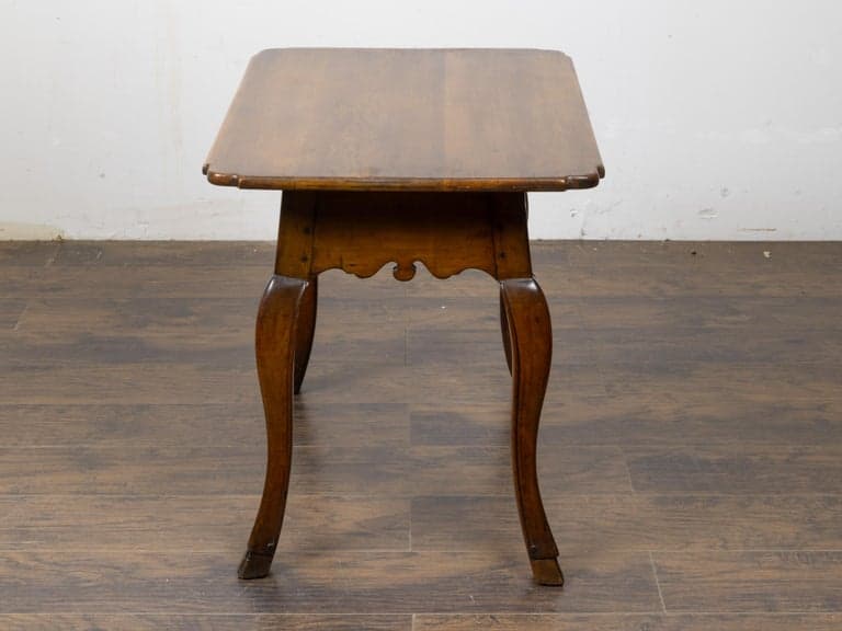 18th Century Italian Provincial Walnut Side Table with Cabriole Legs - Image 5