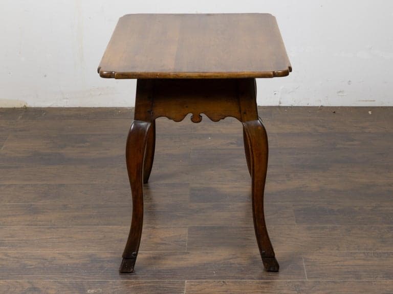 18th Century Italian Provincial Walnut Side Table with Cabriole Legs - Image 2